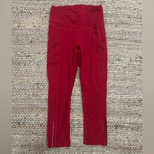 Lululemon Red Fast & Free 7/8 leggings
